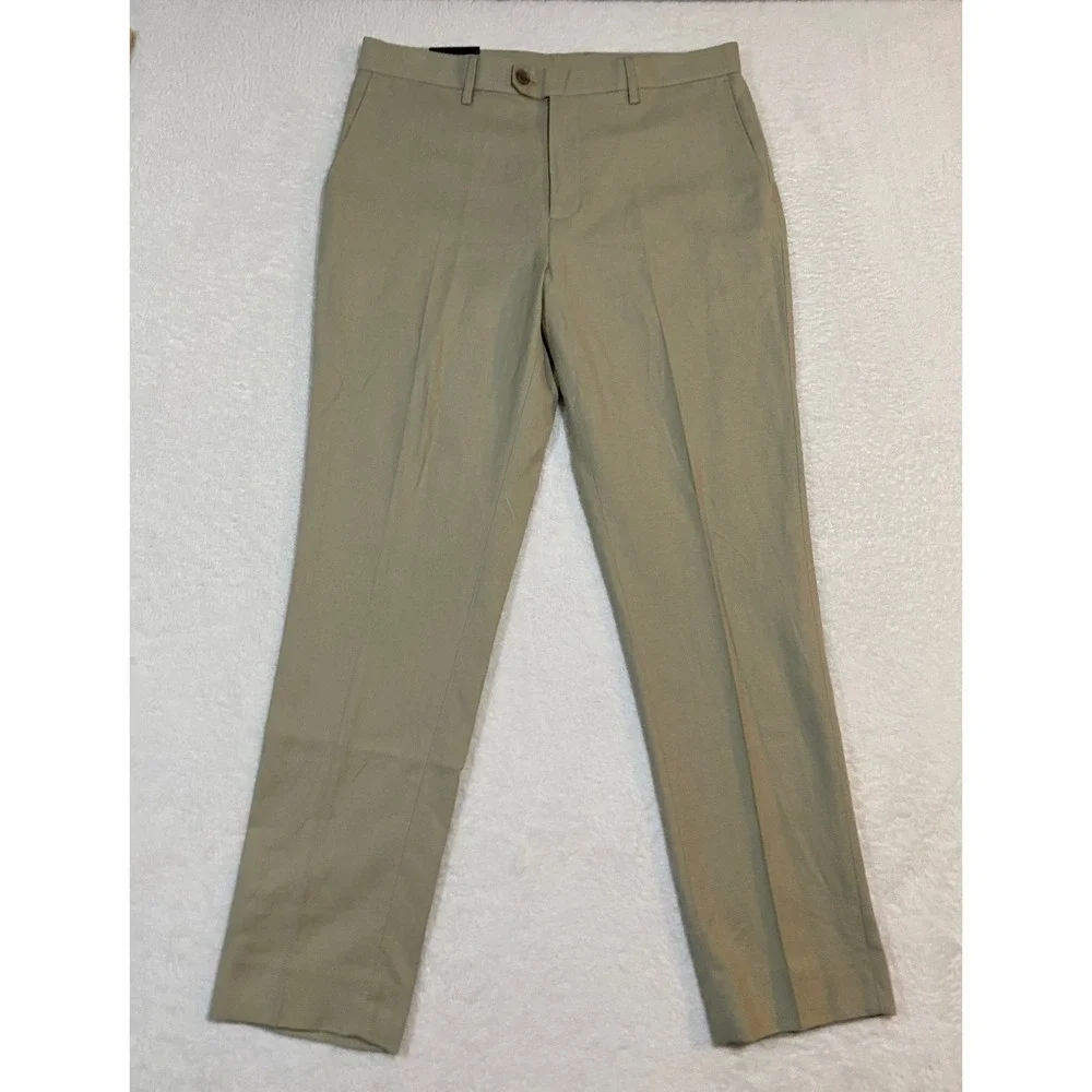 Banana Republic Tailored Fit Chinos Mens 33x30 Tan Linen Blend 616307-01-1 NWT